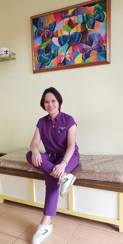 Customer photo review of Tapered MoveTech® Scrub Pants 3.0 - Women / Plum