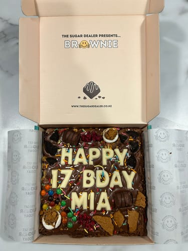 Customer photo review of Custom message loaded brownie