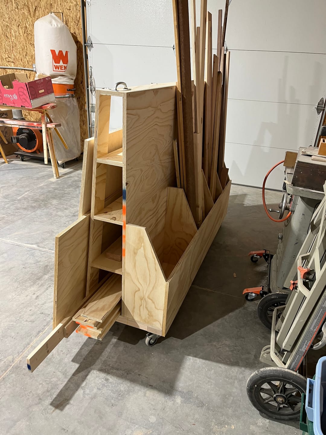 Customer photo review of Compact Wood Storage Cart Plans - Digital Download