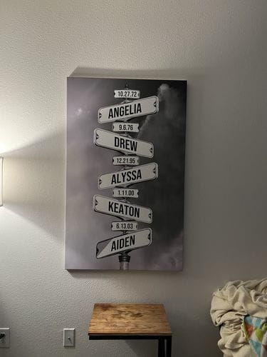 Customer photo review of DATE OF BIRTH OF CHILDREN by Cstm Canvas