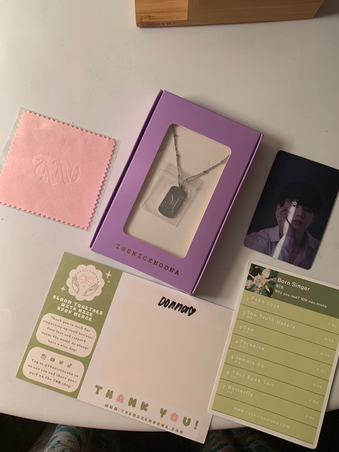 Customer photo review of BTS Army Name Tag Necklace