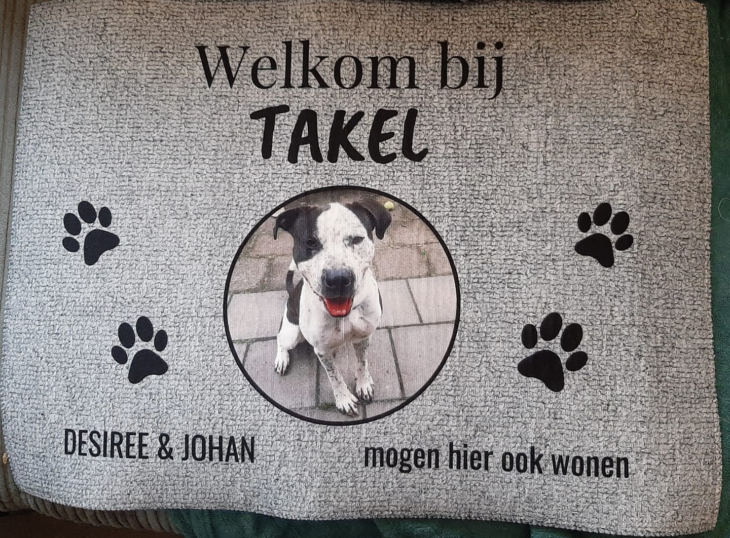 Customer photo review of Eigen foto - Gepersonaliseerde huisdier deurmat