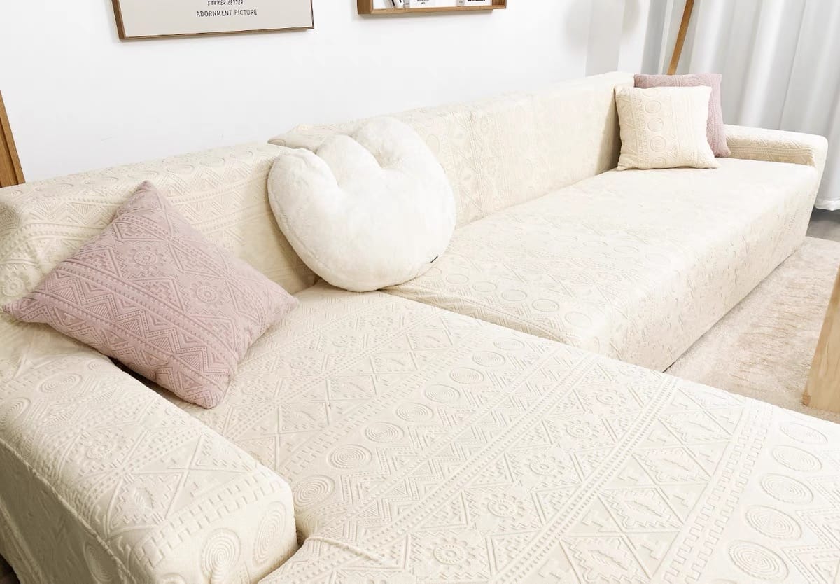 Customer photo review of Anti-Scratching All-Inclusive Solid Pattern Sofa Cover