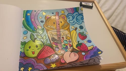 Customer photo review of 24 Pièces Crayons De Couleur Paysage Marin Dans Un Étui À Étain D'affichage