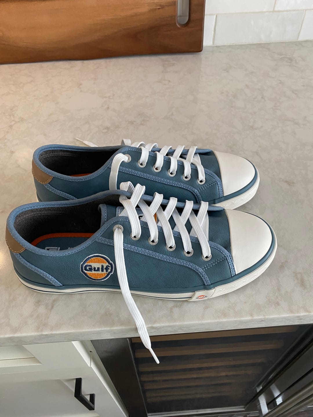 Customer photo review of Men's Gulf Low-Top Sneakers in Stone Blue