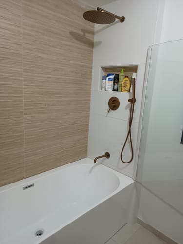Customer photo review of Mitigeur de bain or rose brossé