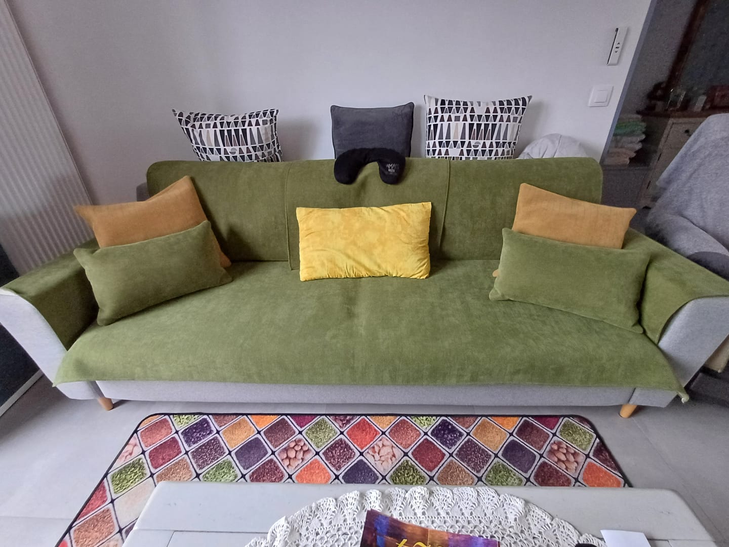 Customer photo review of Protège-Canapé Luxueux en Chenille Herringbone