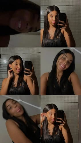 Customer photo review of 5x5 Invisible Lace Closure Glueless Wigs Long Straight Human Hair Wigs 180% Density