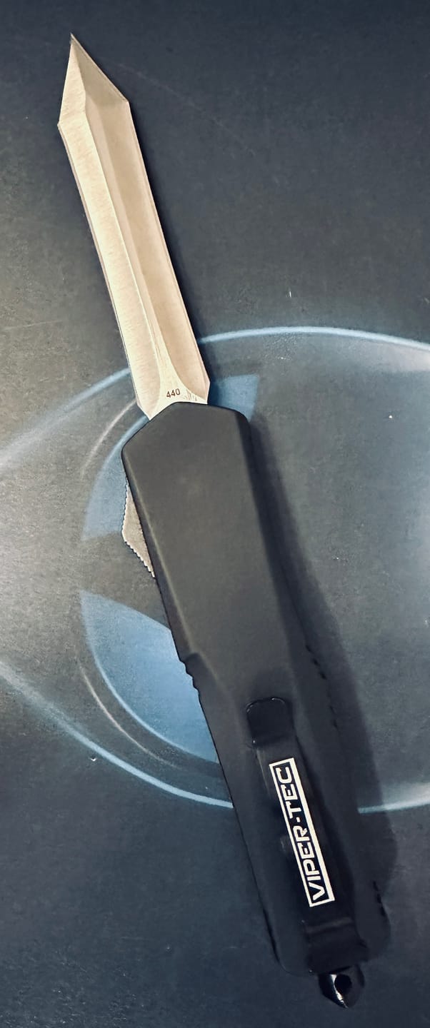Customer photo review of Black Ghost OTF Knife - Spartan Blade
