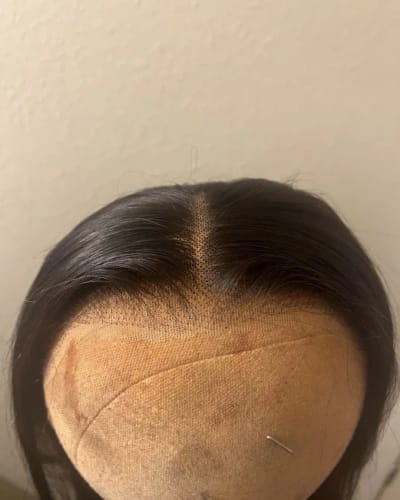 Customer photo review of 5x5 Invisible Lace Closure Glueless Wigs Long Straight Human Hair Wigs 180% Density