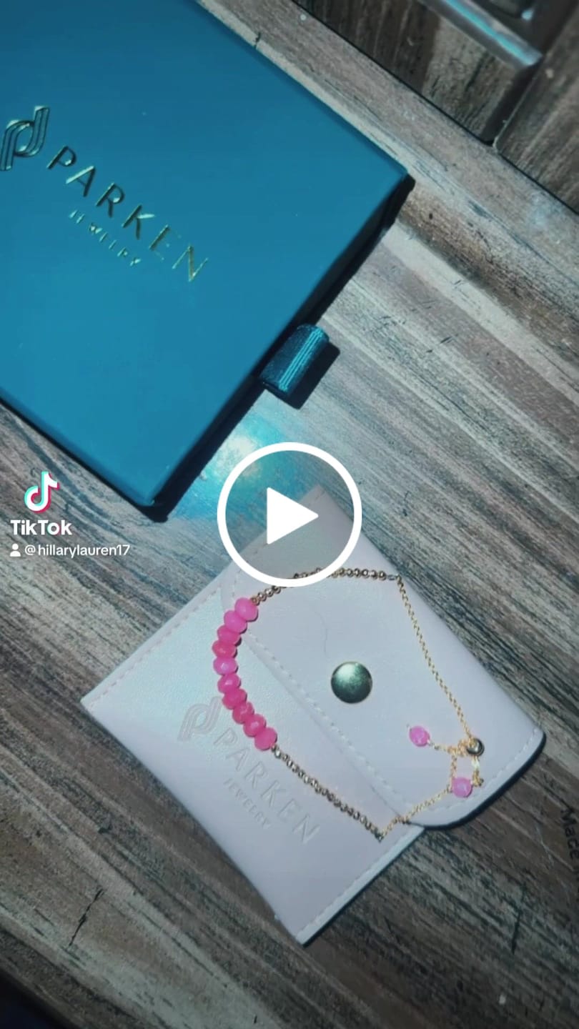Customer video review of Hot Pink Chalcedony Adjustable Stacking Bracelet