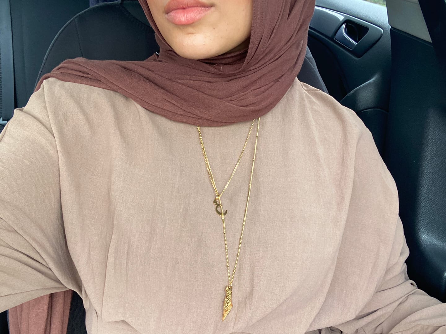 Customer photo review of Arabic Letter Necklace