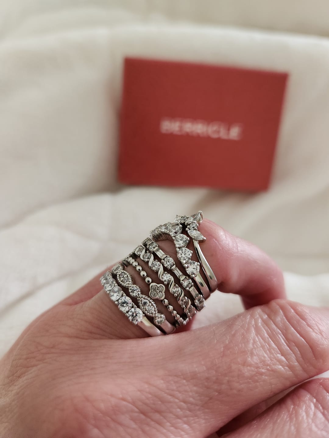 Customer photo review of 7-Stone CZ Eternity Ring in Sterling Silver