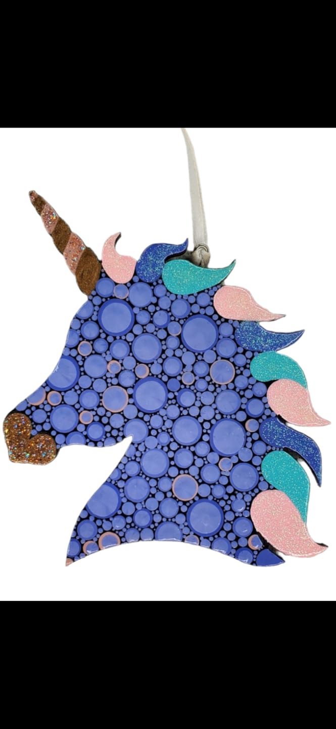 Customer photo review of Unfinished Wood Unicorn Head Shape - Craft - up to 36" DIY