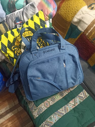 Customer photo review of Bolso Maternal Azul Melange