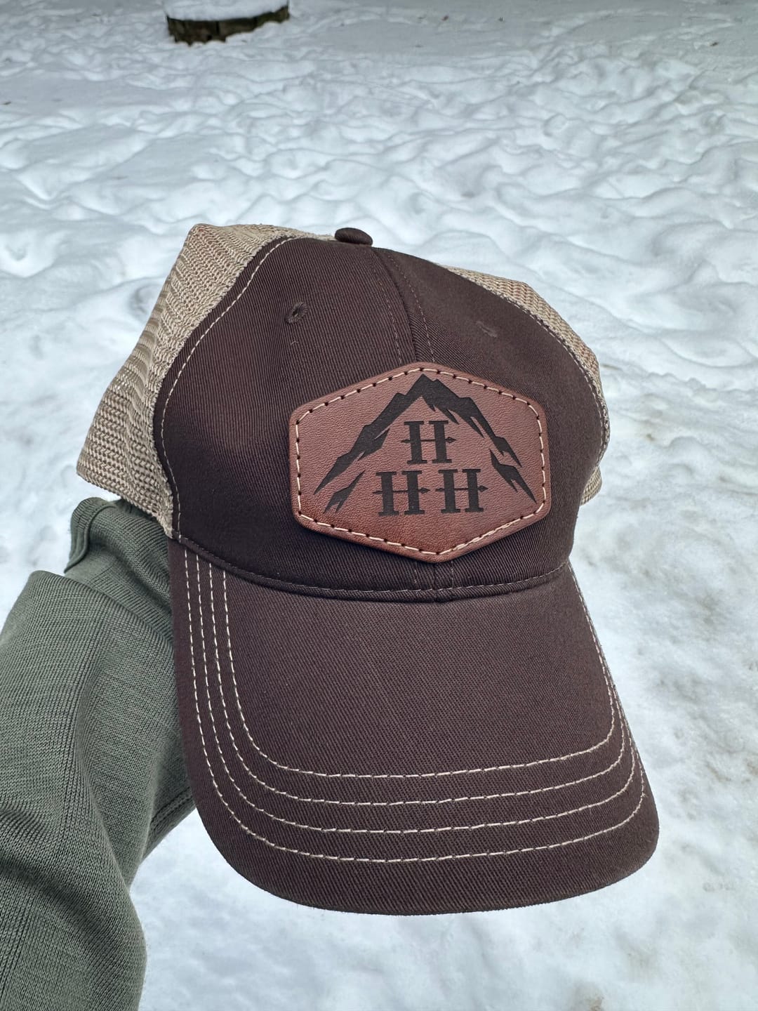 Customer photo review of Richardson 111 Unstructured Leather Patch Hat
