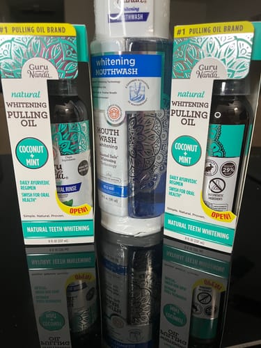 Customer photo review of Dual Barrel Oxyburst Whitening Mouthwash (20 oz)