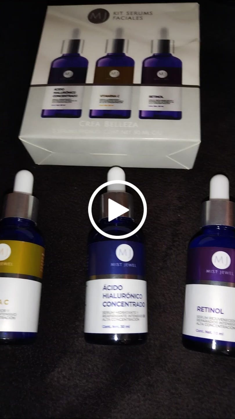 Customer video review of Kit Facial Con 3 Serums Acido Hialurónico, Retinol, Vit C