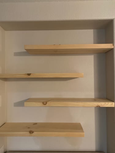 Customer photo review of Rustic Floating Shelves