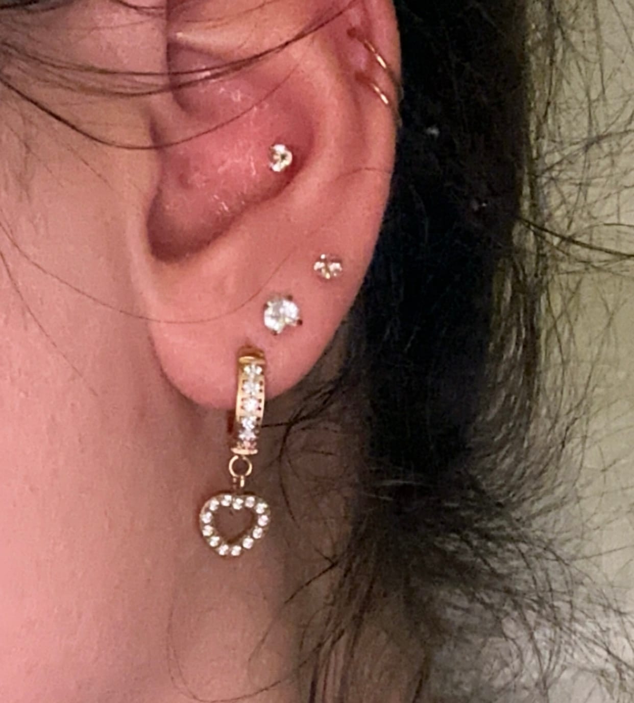 Customer photo review of Love Heart Ohrringe | 18K vergoldet