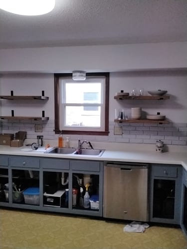Customer photo review of Rustic Shelves with Brackets