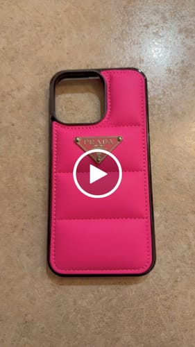 Customer video review of Pink Puffer Prad IPhone Case