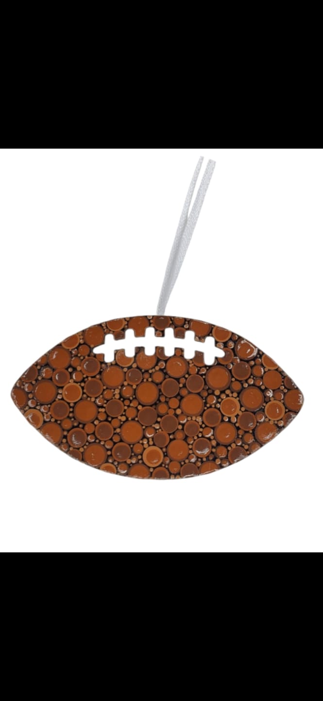 Customer photo review of Unfinished Wood Football Threads Shape - Sports Craft - up to 36" DIY