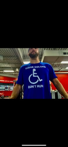 Customer photo review of These Colors Don't Run Men's Tee