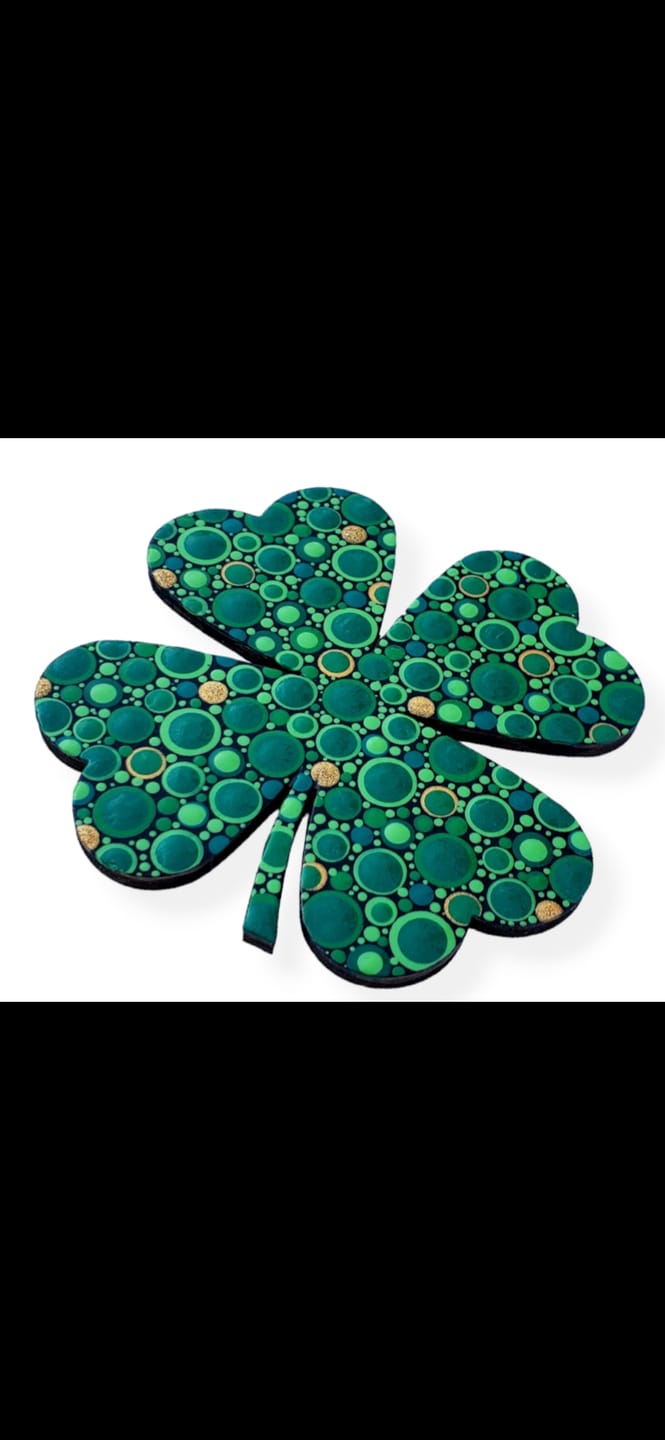 Customer photo review of Shamrock Unfinished Wood Craft Lucky Four Leaf Clover up to 24"  DIY
