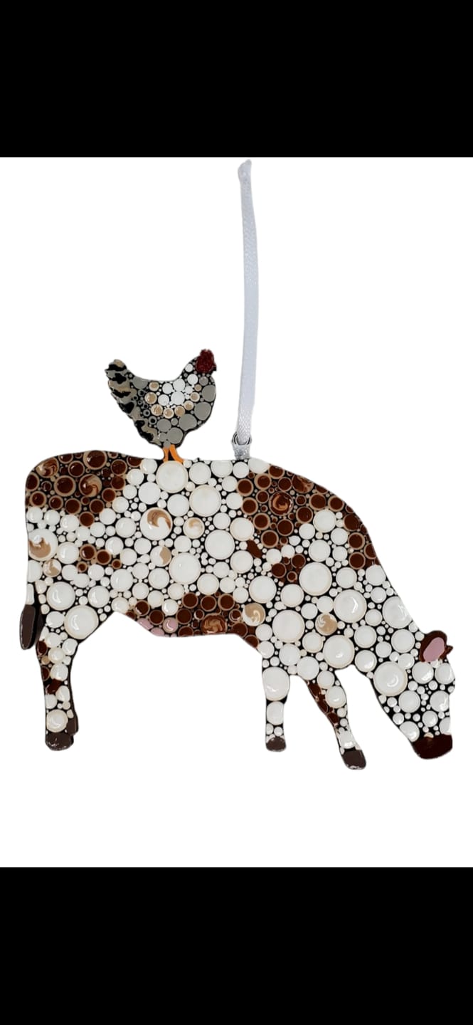 Customer photo review of Unfinished Wood Cow Chicken Shape - Craft - up to 36" DIY