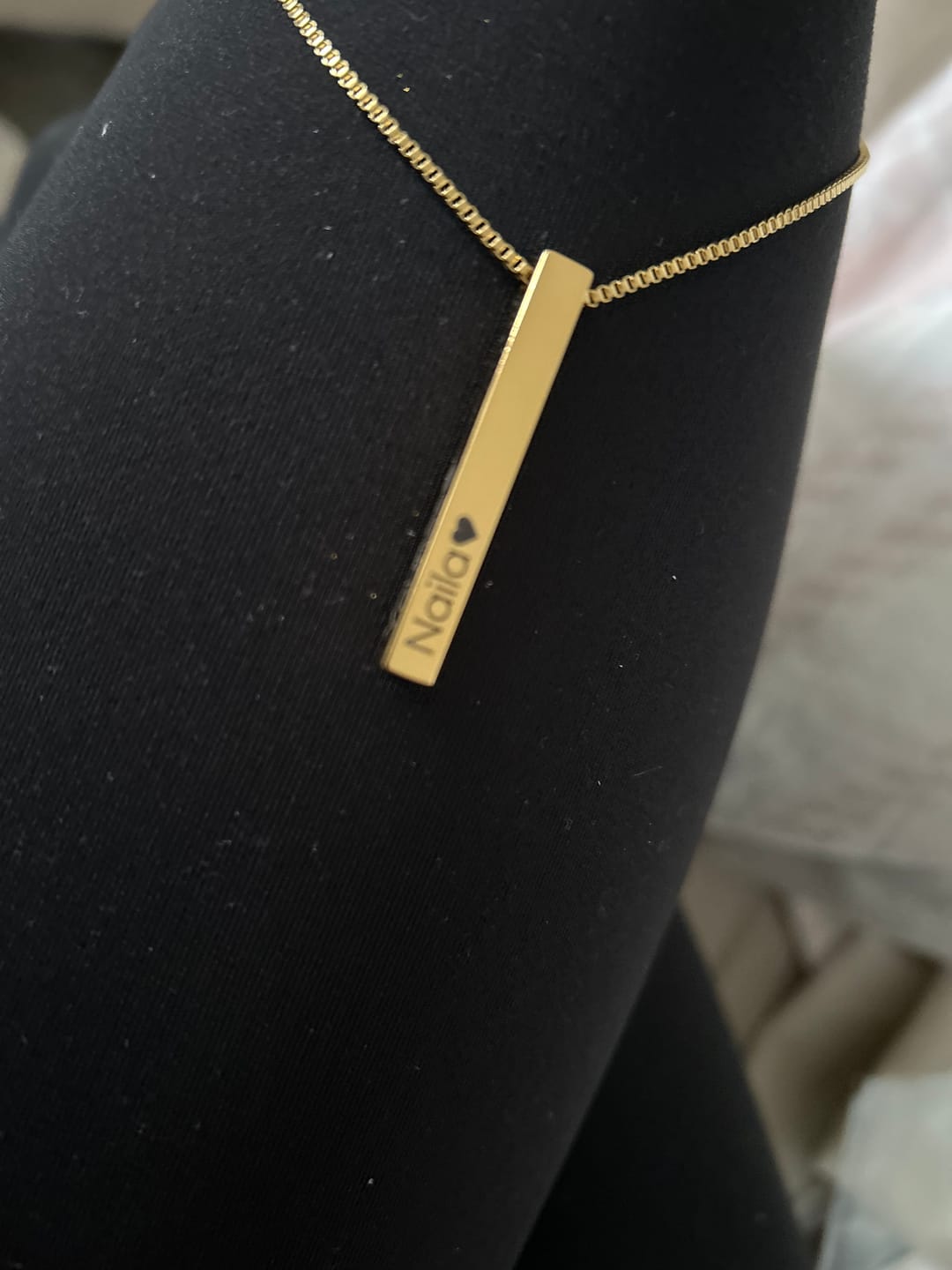 Customer photo review of Collier Personnalisé Barre 3D
