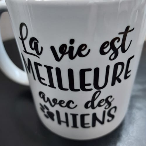 Customer photo review of Mug personnalisé | La vie est meilleure avec des chiens
