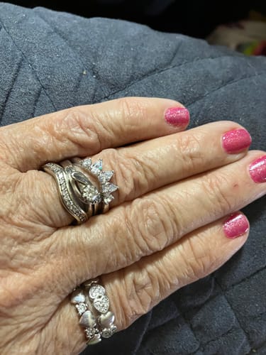 Customer photo review of 5-Stone Wishbone CZ Band in Sterling Silver