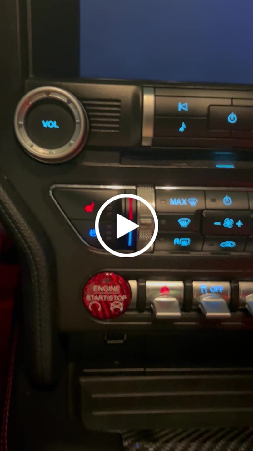 Customer video review of Mustang 2015-2023 Engine Start Stop Button Carbon Fiber Cover