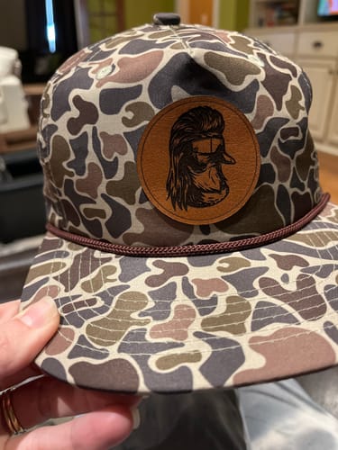 Customer photo review of Custom Leather Patch Rope Hat