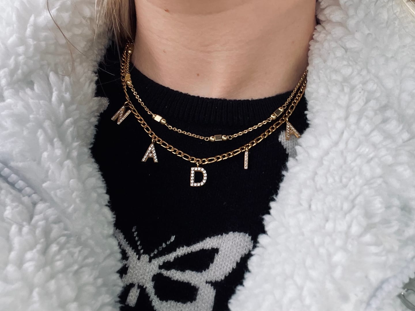 Customer photo review of Namenskette | 18K vergoldet