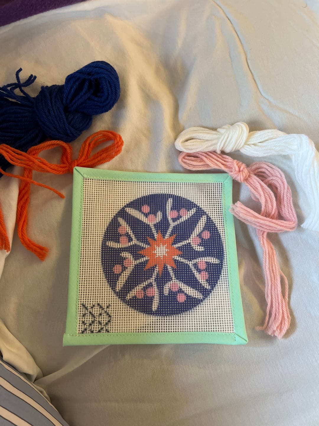 Customer photo review of Mistletoe Star Needlepoint Ornament Kit