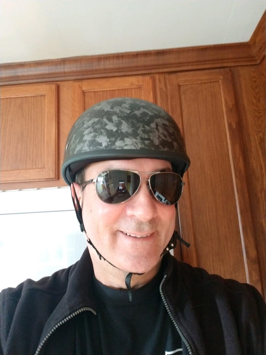 Customer photo review of Smallest Lightest SOA DOT Beanie Helmet - Carbon Fiber