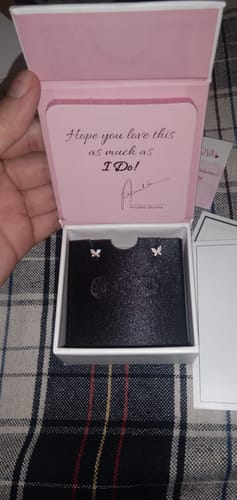 Customer photo review of Golden Butterfly Studded Affair Earrings