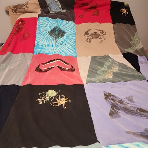 Customer photo review of Colossal T-shirt blanket with 18" Panels