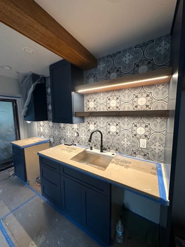 Customer photo review of Modern 3" Thick Floating Shelves