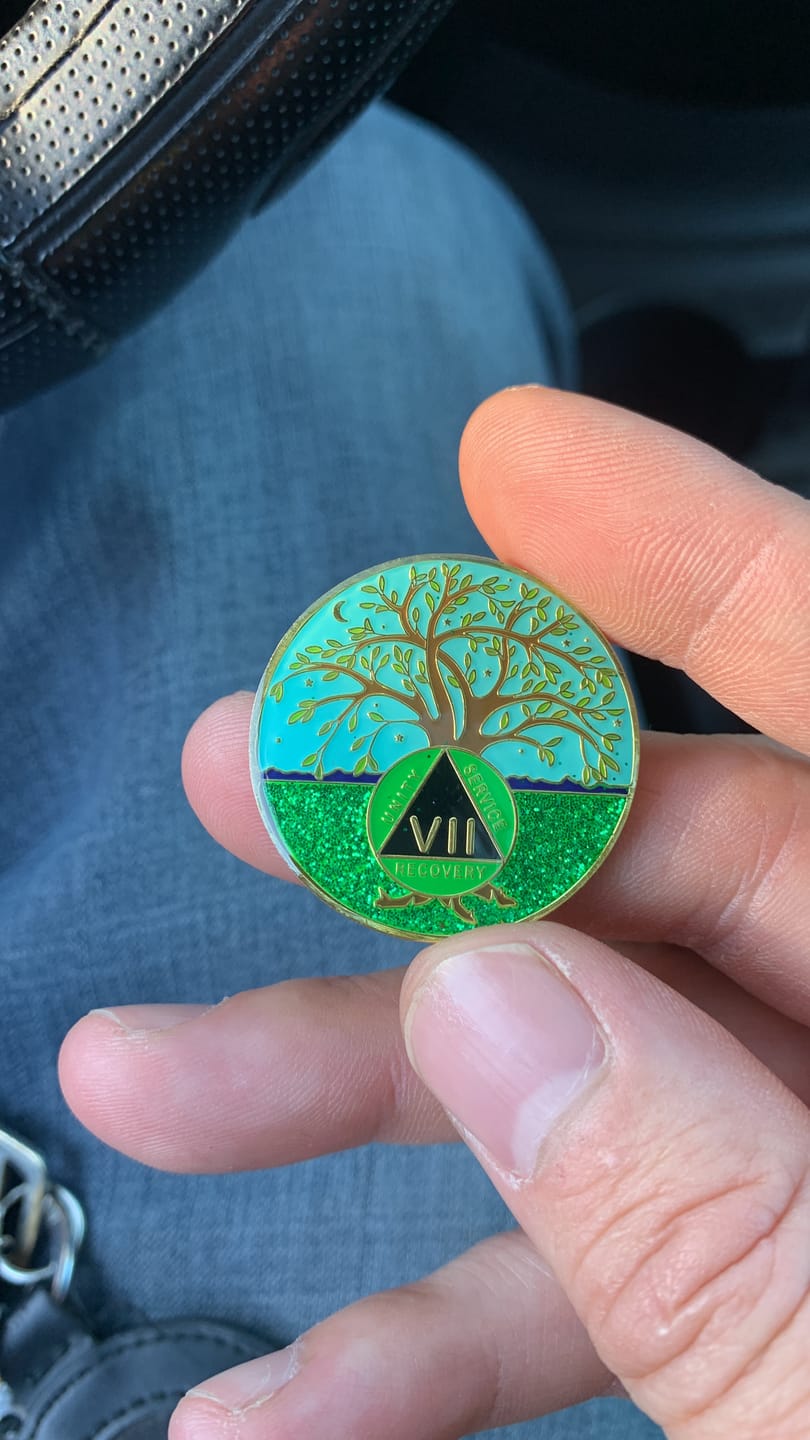 Customer photo review of 1 to 60 Year Tree of Life Specialty AA Recovery Medallion - Tri-Plated Chip/Coin