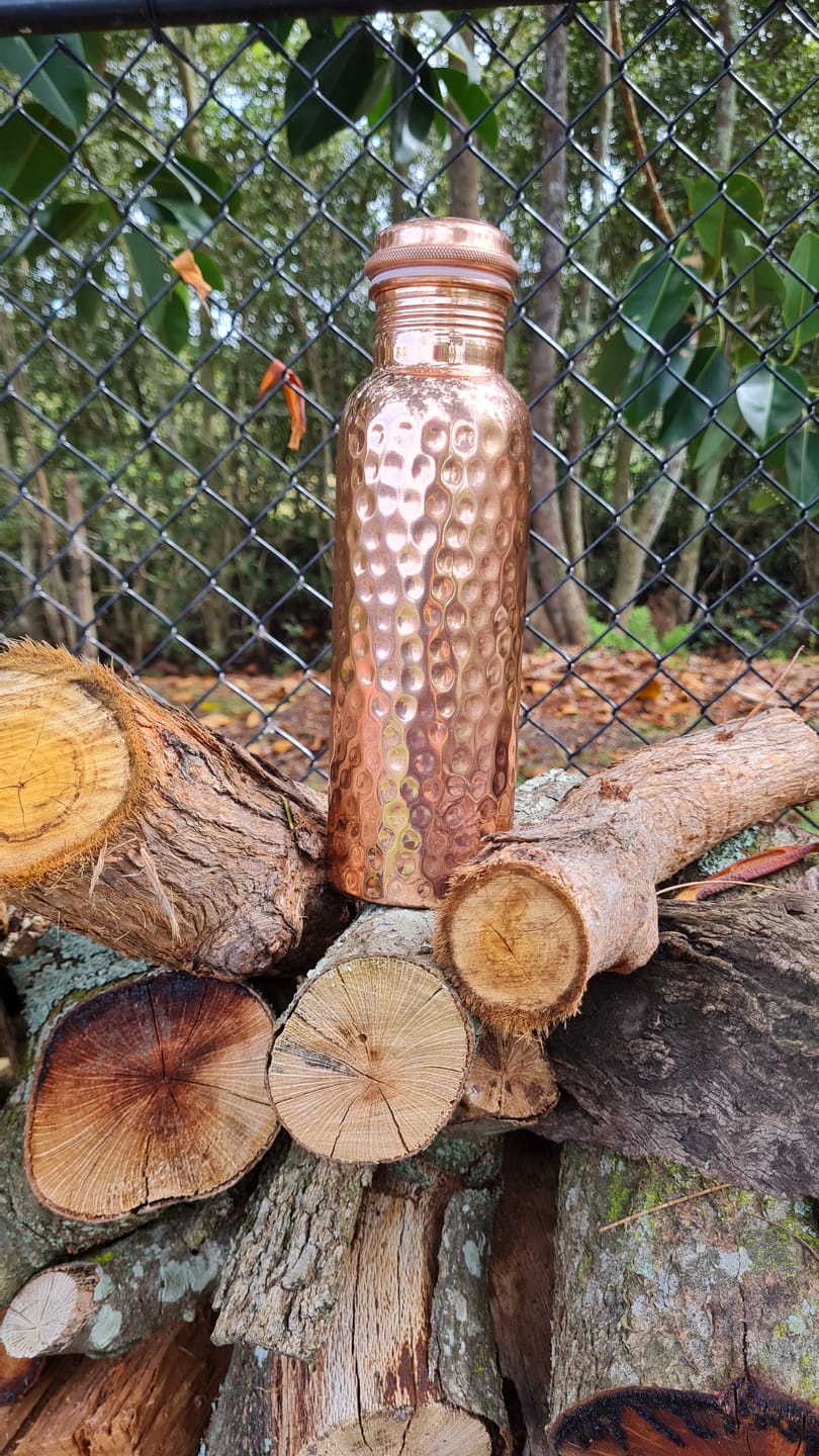 Customer photo review of Hammered Pure Copper Water Bottle