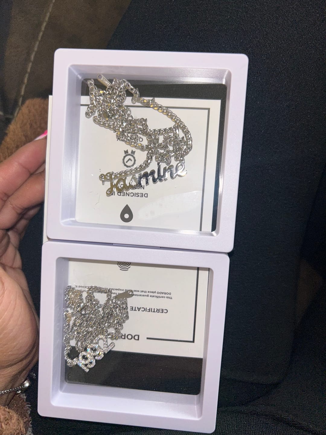 Customer photo review of Iced Year Necklace w/ Cuban Chain