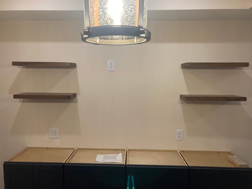 Customer photo review of Walnut Floating Shelves