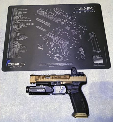 Customer photo review of Canik® SFX Rival Schematic Handgun Mat
