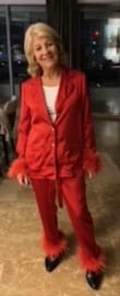 Customer photo review of RENT Nadine Merabi Darcie Red Pyjamas (RRP £150)