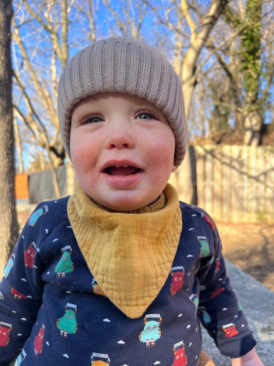 Customer photo review of Little Monsters Long Sleeve Raglan Sweatshirt