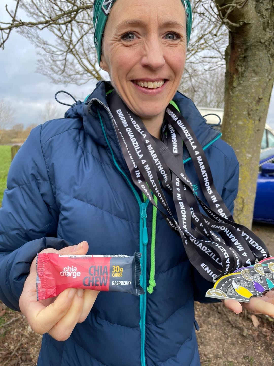 Customer photo review of Promo Single Pack Raspberry Chia Chews - High Energy Chews, Gel and Drink Alternative with Pink Himalayan Salt and Milled Chia Seeds, 30g Carbs