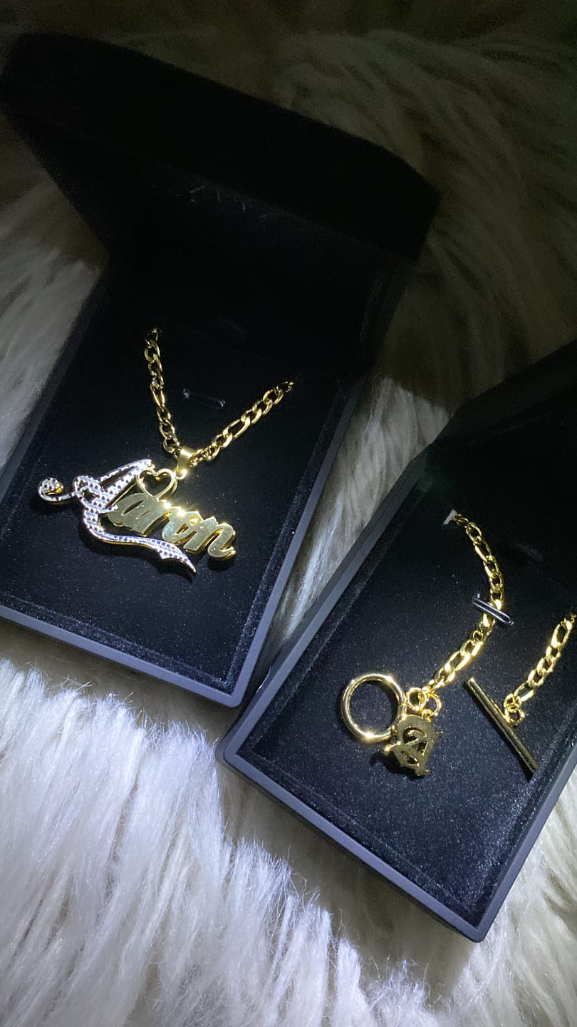 Customer photo review of Old English Initial Bracelet